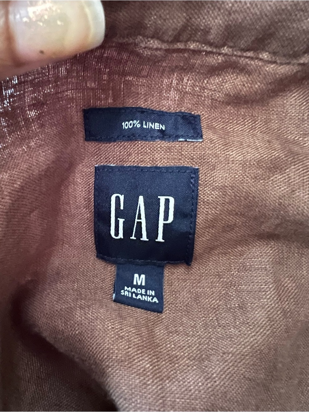 GAP Women's Brown Linen Button-Down Shirt - Picture 5 of 5